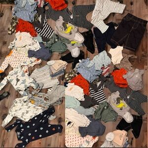 37pc bundle lot NEWBORN 5sleeper 2shorts 5pants 5hats 1shirt 18onesies no stains